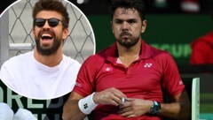 Stanislas Wawrinka (re.) schießt gegen Gerard Pique.