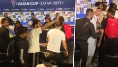 Wilde Szenen vor der Pressekonferenz (Bild: glomex)