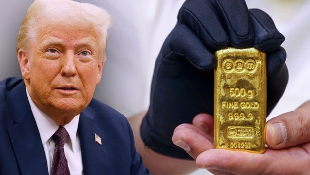 Der Goldpreis ist am Donnerstag gesunken – wohl als Folge der Entspannung des Handelsstreits zwischen den USA und China (Symbolbild). (Bild: Krone KREATIV/AFP, YASSER AL-ZAYYAT / AFP / picturedesk.com)