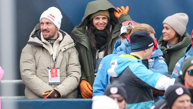 Marcel Hirscher (li.) freute sich über das Slalom-Ergebnis von Kranjska Gora.