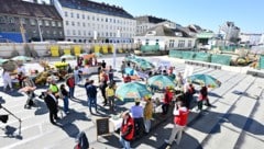 Im neuen 800 Quadratmeter großen Marktraum wurden insgesamt 13 Stände vergeben, darunter nur ein Gastroanbieter. (Bild: APA/HANS KLAUS TECHT)
