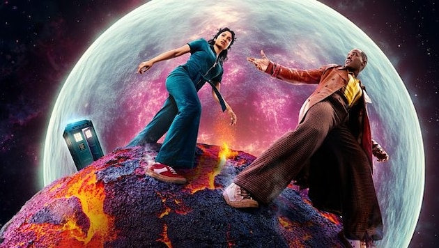 Die neue Staffel „Doctor Who“ begleitet das Duo bei seinen Bemühungen, die neue Figur Belinda wieder heil zurück auf die Erde zu bringen – mehr dürfen wir noch nicht verraten. (Bild: Disney / BBC)