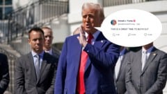 Wann wusste Trump darüber Bescheid, was er verkünden wird? (Bild: AFP/AP/KroneKreativ)