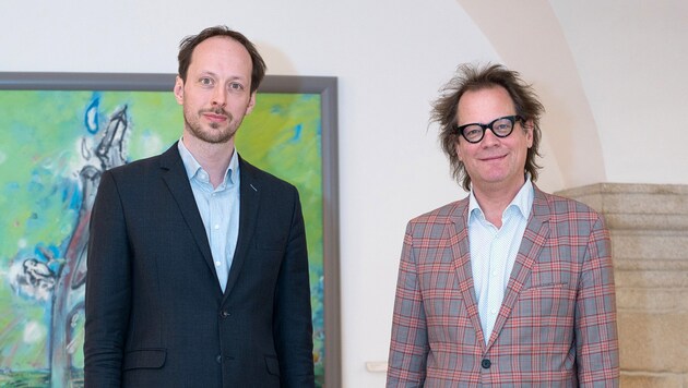 Norbert Trawöger (re.) wird „Artistic Director“ der Linzer Veranstaltungsgesellschaft (LIVA), die Stelle des „Executive Directors“ erhält Kai Liczewski. (Bild: ANDREAS BRUGGER)