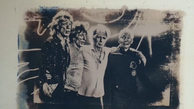 So kennt man sie: Die Rolling Stones – Bild aus der Ausstellung (Bild: Christian Hasenleithner)