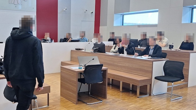 Der Lehrling im Angesicht der Geschworenen. (Bild: HS, Krone KREATIV)